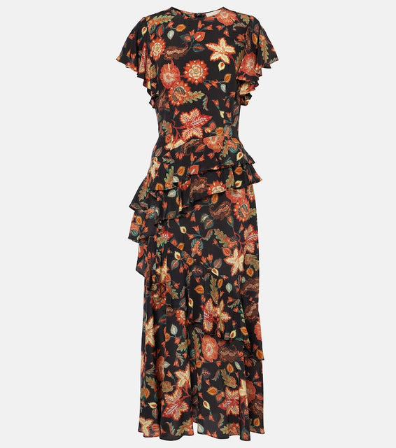 Ulla Johnson Amaia floral cr√É¬™pe de chine midi dress