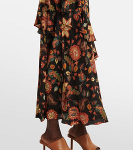 Ulla Johnson Amaia floral cr√É¬™pe de chine midi dress