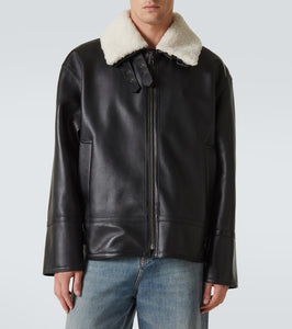 Loewe Shearling-trimmed leather jacket