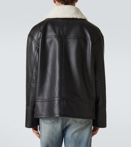 Loewe Shearling-trimmed leather jacket