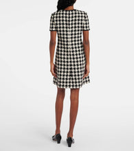 Valentino Bow-detail houndstooth tweed minidress