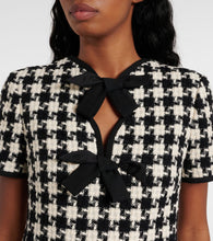 Valentino Bow-detail houndstooth tweed minidress