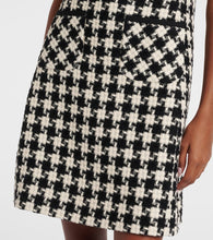 Valentino Bow-detail houndstooth tweed minidress