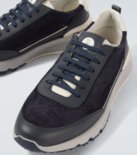Brunello Cucinelli Leather-trimmed suede sneakers