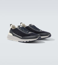 Brunello Cucinelli Leather-trimmed suede sneakers