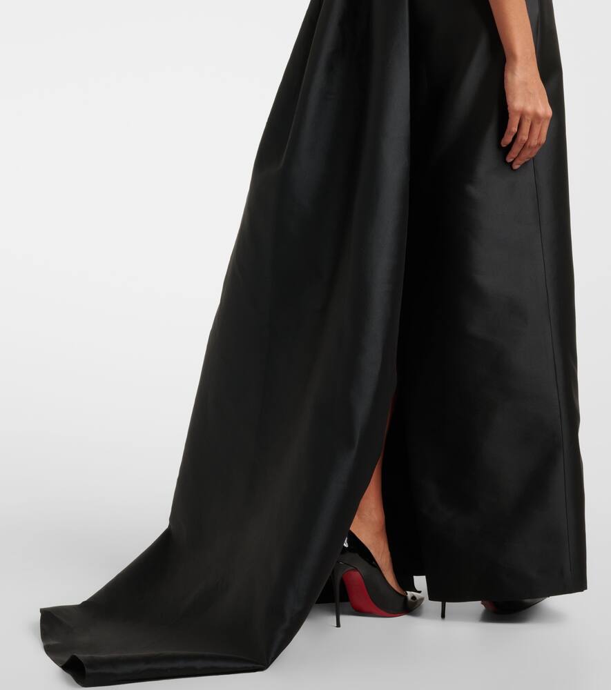 Monique Lhuillier Bow-detail asymmetric draped gown