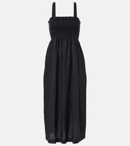 Heidi Klein La Bocana shirred linen midi dress