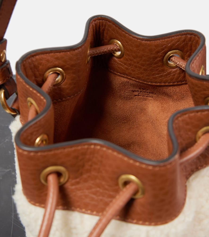 Valentino Garavani VLogo Signature shearling bucket bag