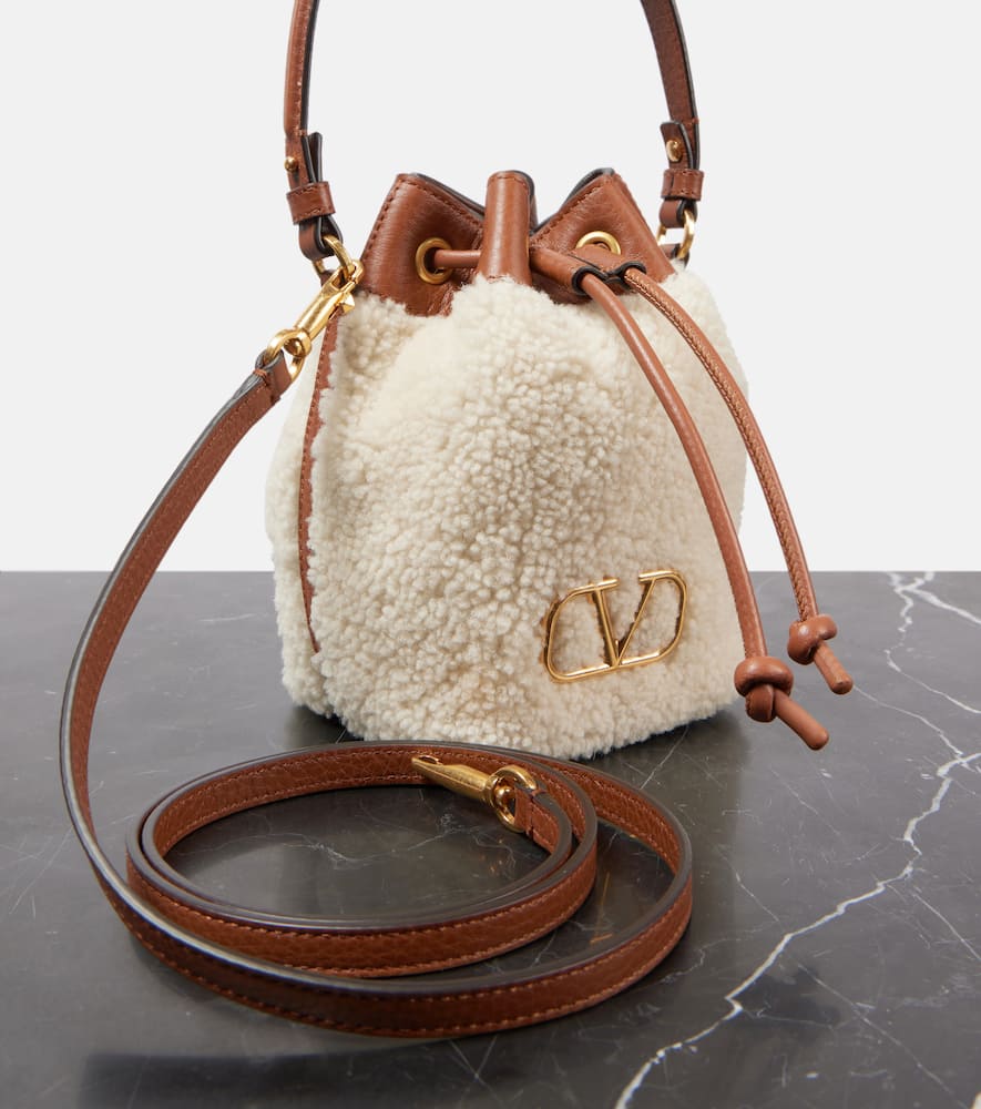 Valentino Garavani VLogo Signature shearling bucket bag