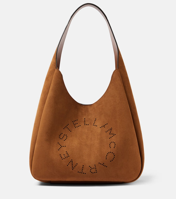 Stella McCartney Logo Large faux suede tote bag. Shop Stella McCartney Shoulder Bags for women now.