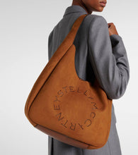 Stella McCartney Logo Large faux suede tote bag