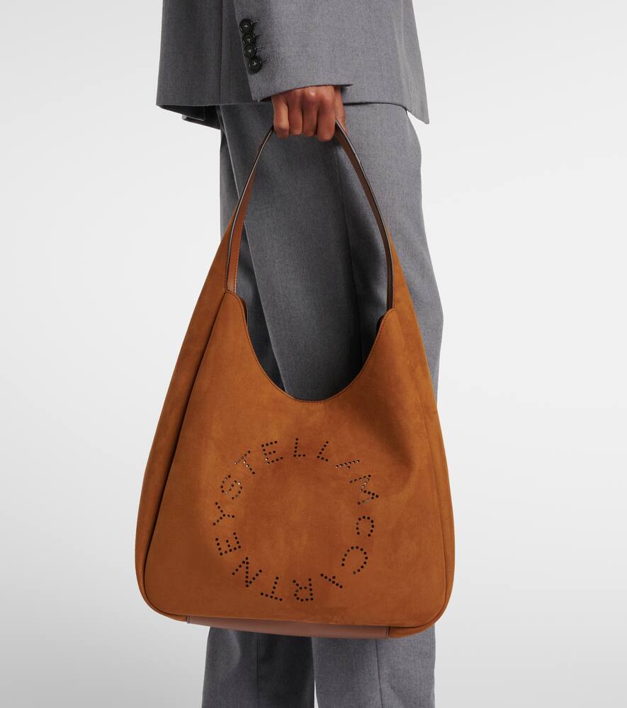 Stella McCartney Logo Large faux suede tote bag