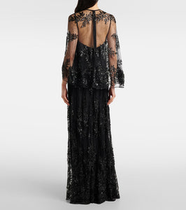 Elie Saab Sequined lace gown