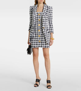 Balmain Houndstooth tweed minidress