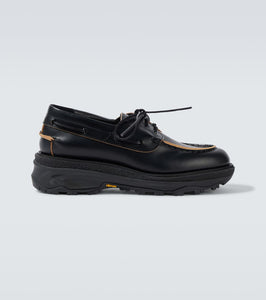 Sacai Leather platform boat shoes