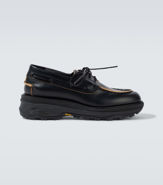 Sacai Leather platform boat shoes