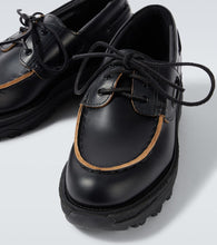 Sacai Leather platform boat shoes