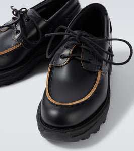 Sacai Leather platform boat shoes