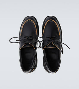 Sacai Leather platform boat shoes