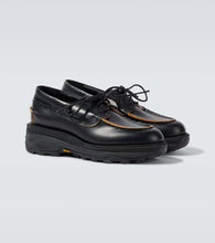 Sacai Leather platform boat shoes