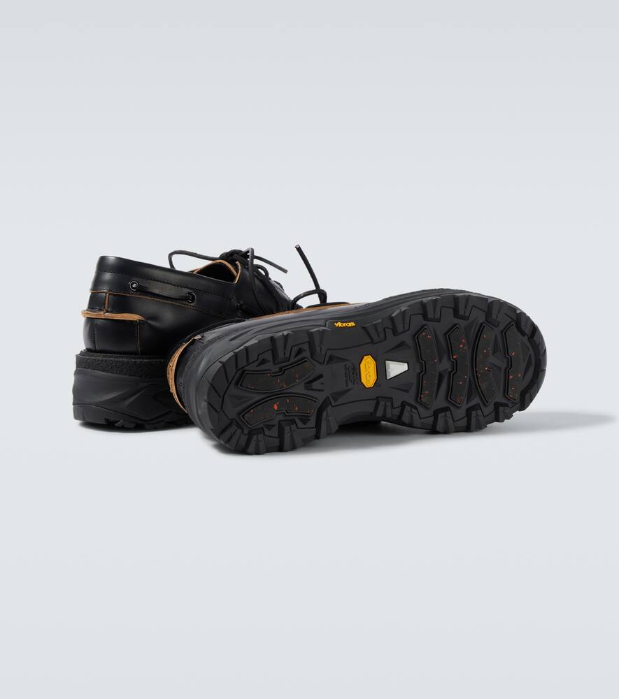 Sacai Leather platform boat shoes