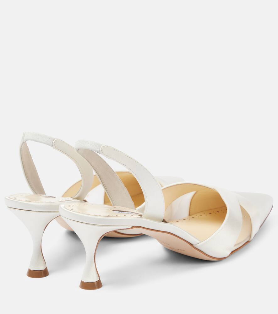 Manolo Blahnik Oyounasli 50 satin slingback pumps