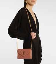 Saint Laurent Cassandre matelass√É¬© leather wallet on chain