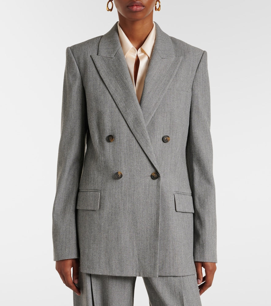 Vince Double-breasted wool-blend twill blazer