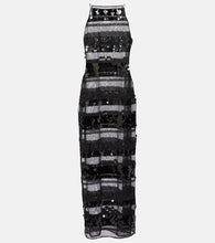 Oseree Sequined striped maxi dress