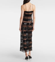 Oseree Sequined striped maxi dress