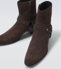 Saint Laurent Wyatt Harness suede ankle boots