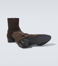 Saint Laurent Wyatt Harness suede ankle boots