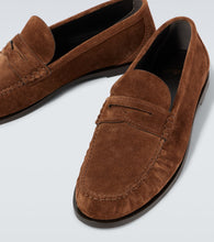 Saint Laurent Laurent Cassandre suede penny loafers
