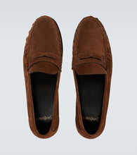 Saint Laurent Laurent Cassandre suede penny loafers