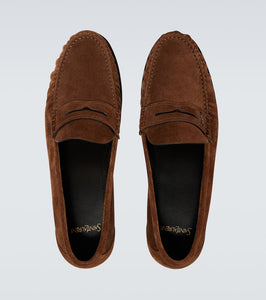 Saint Laurent Laurent Cassandre suede penny loafers