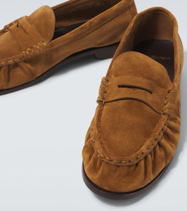 Saint Laurent Le Loafer suede penny loafers