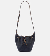 Brunello Cucinelli Foulard Small denim bucket bag. Shop Brunello Cucinelli Shoulder Bags for women now.