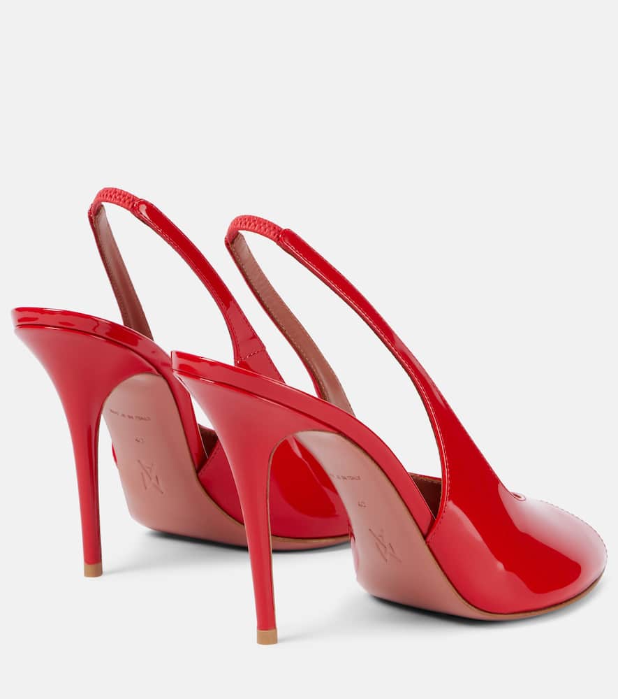Amina Muaddi Kristina 105 patent leather peep-toe pumps