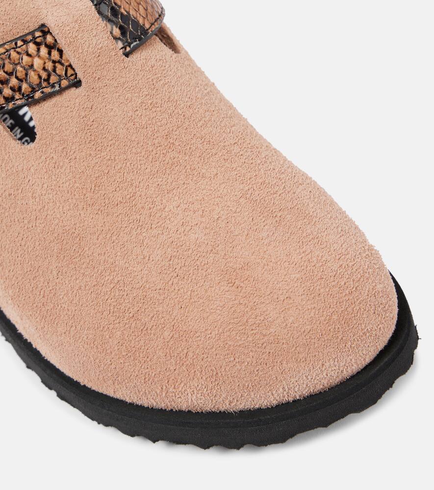 Birkenstock 1774 Tokio snake-effect suede clogs