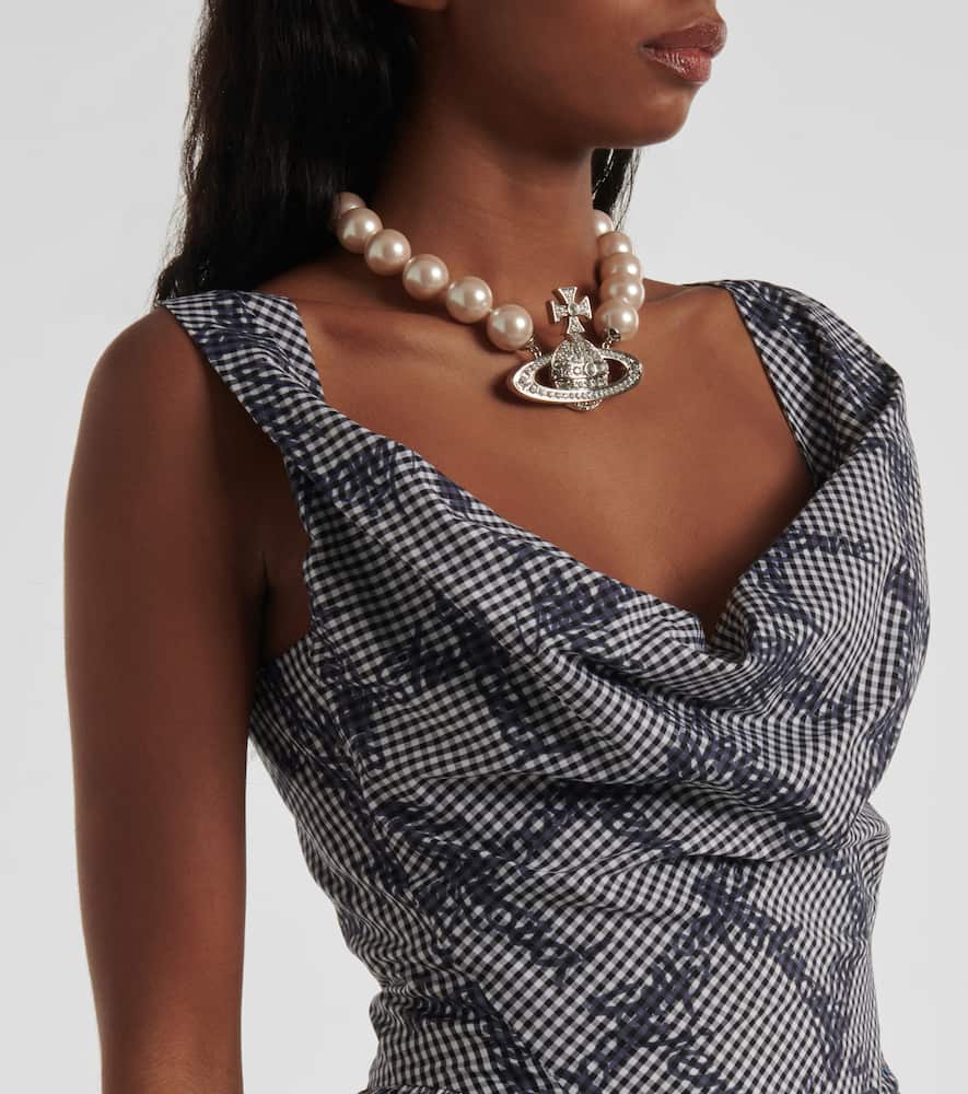 Vivienne Westwood Sunday gingham cotton corset midi dress