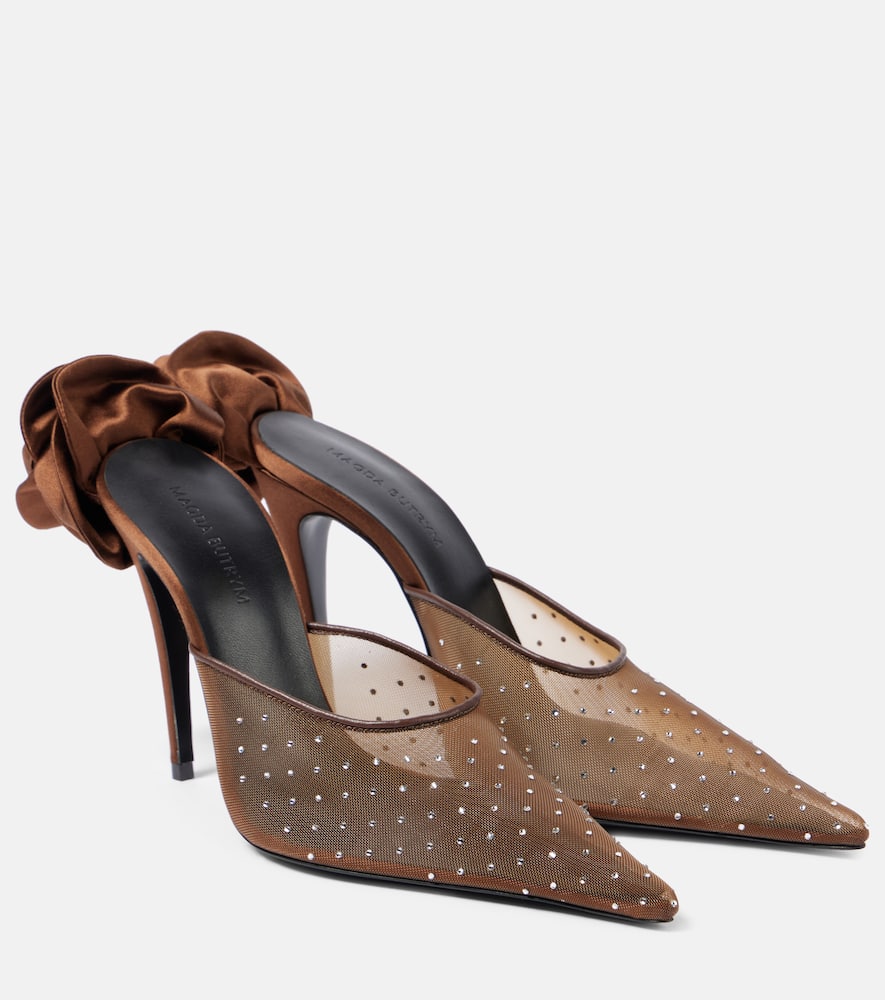 Magda Butrym Floral-appliqu√É¬© embellished mesh mules