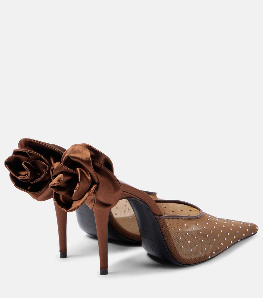 Magda Butrym Floral-appliqu√É¬© embellished mesh mules