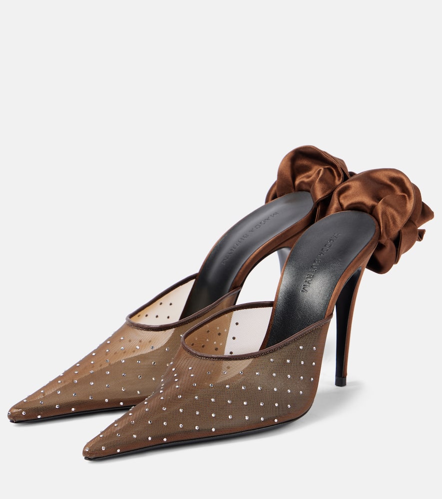 Magda Butrym Floral-appliqu√É¬© embellished mesh mules