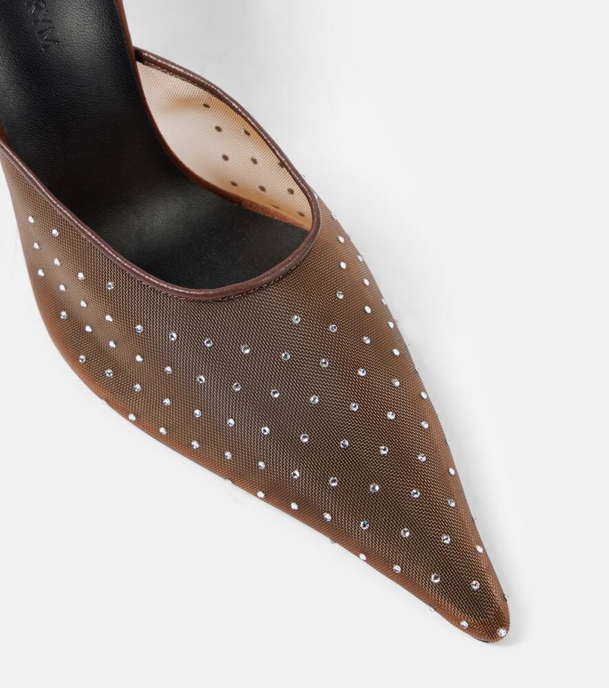 Magda Butrym Floral-appliqu√É¬© embellished mesh mules