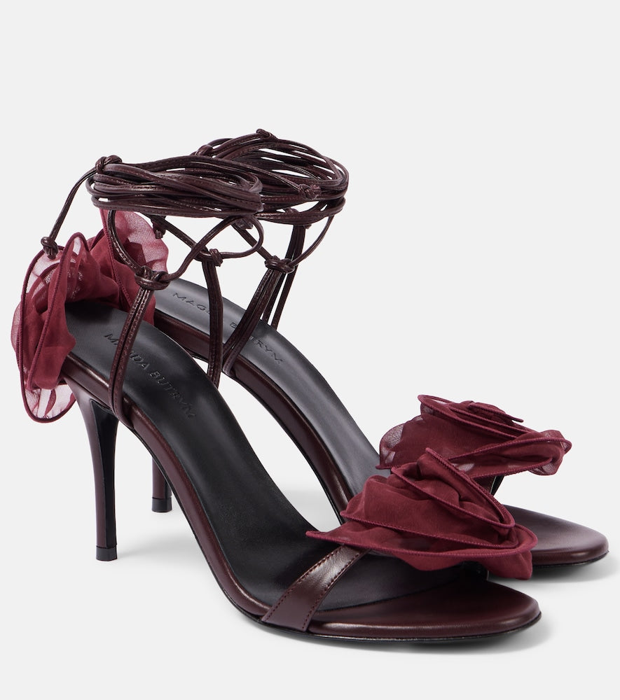 Magda Butrym 90 floral-applique leather sandals