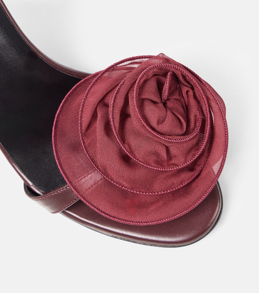 Magda Butrym 90 floral-applique leather sandals