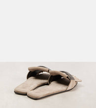 Brunello Cucinelli Fringed suede slippers