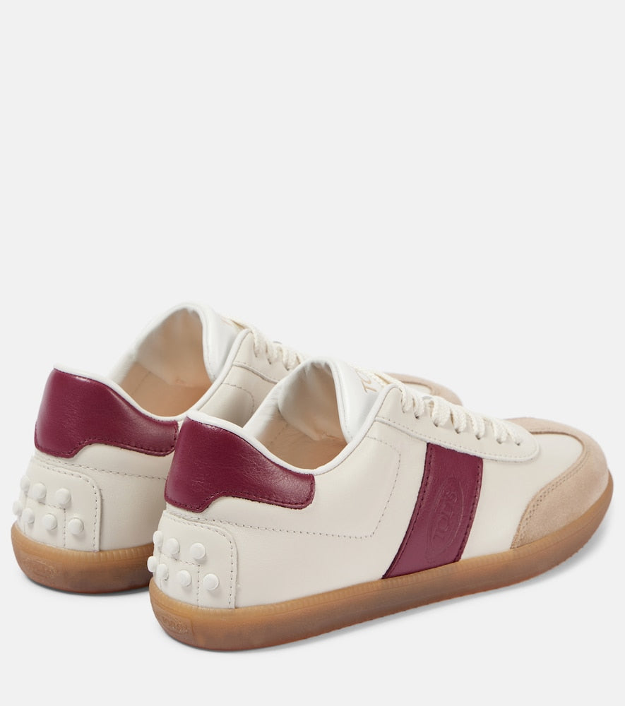 Tod's Tod's Tabs suede-trimmed leather sneakers