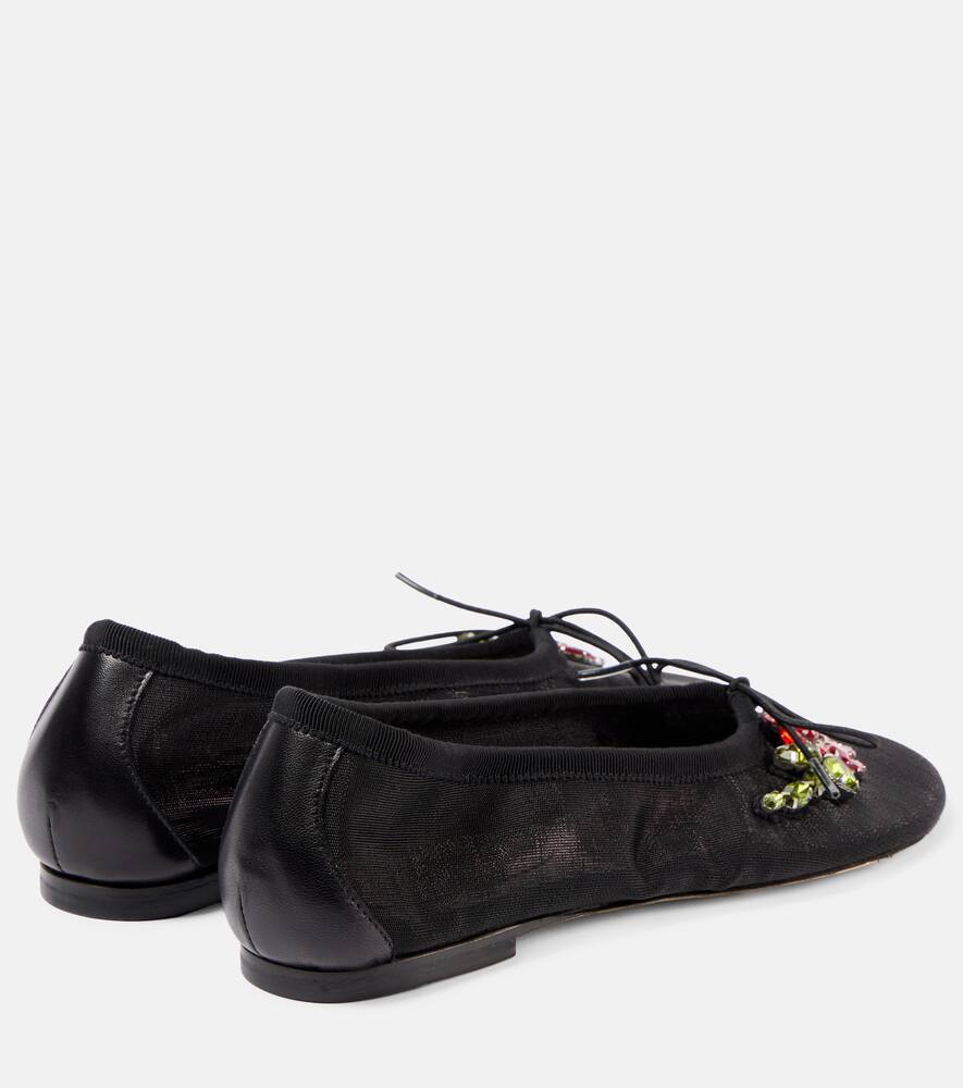 Simone Rocha Bow-detail embellished ballet flats
