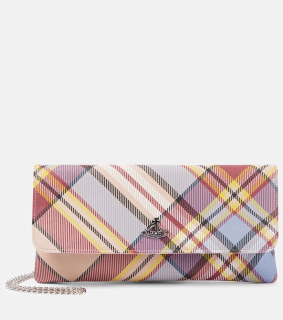 Vivienne Westwood Tartan leather clutch. Shop Vivienne Westwood Clutches for women now.